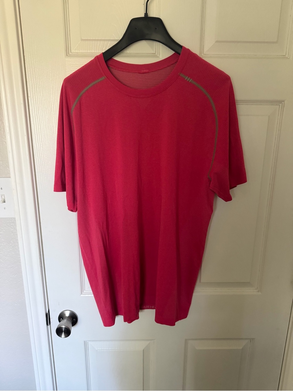 Lululemon Men's Pink Performance Short-Sleeve Shirt